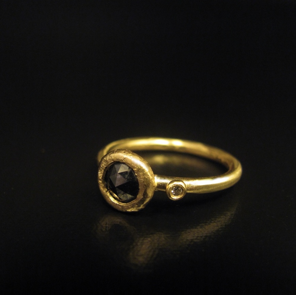 Gold diamond ring.